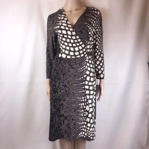 Etcetera 3/4 Sleeve Animal Print Wrap Dress